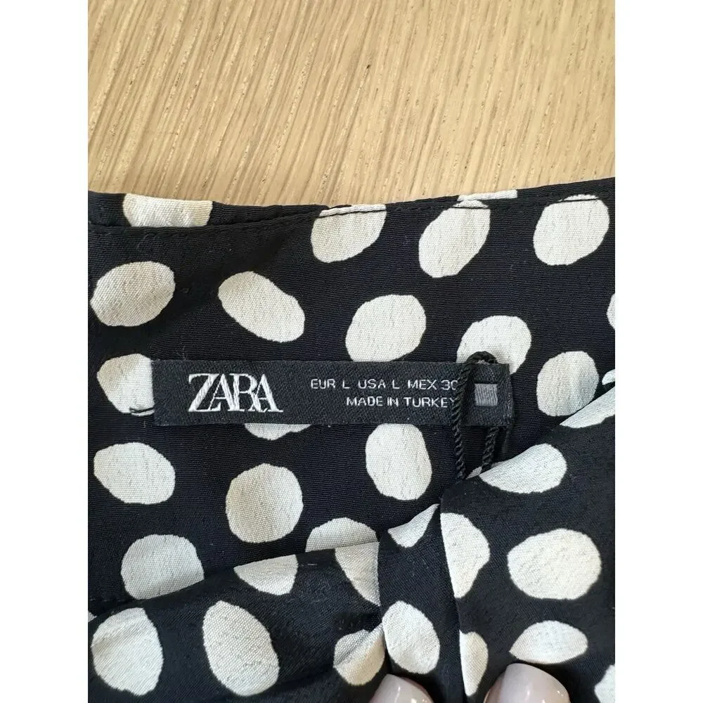 ZARA SEXY POLKA DOTS SHORT SKIRT WOMENS SIZE LARGE2554